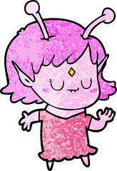 cartoon alien girl dancing