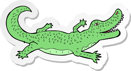 Fototapeta premium sticker of a cartoon crocodile