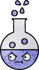 retro grunge texture cartoon of a test tube