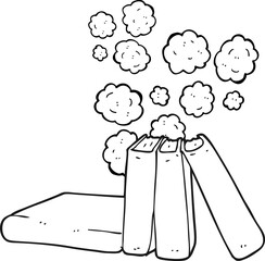 freehand drawn black and white cartoon books