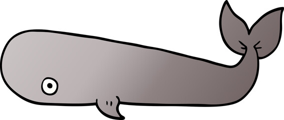 cartoon doodle whale