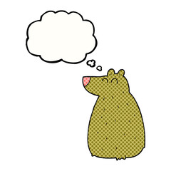 freehand drawn thought bubble cartoon bear