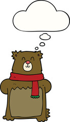 cartoon bear with thought bubble