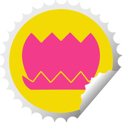 circular peeling sticker cartoon of a flower