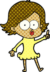 cartoon girl pouting