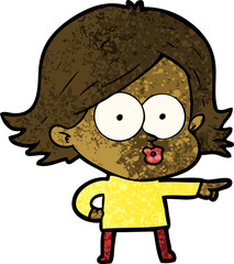 cartoon girl pouting