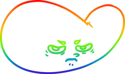 rainbow gradient line drawing of a cartoon gall bladder
