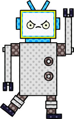 comic book style cartoon of a robot