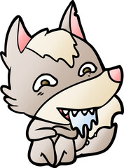 cartoon hungry wolf