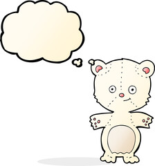 cartoon happy polar bear with thought bubble