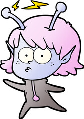 cartoon alien girl