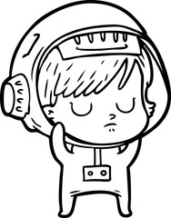 cartoon astronaut woman
