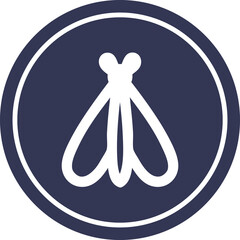 flying insect circular icon symbol
