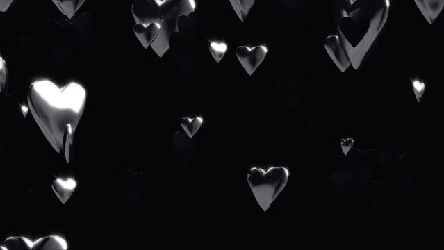 Silver Heart Background in 4k Resolution