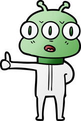 cartoon three eyed alien