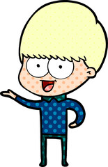 happy cartoon boy