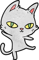cartoon cat staring
