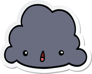sticker of a cartoon cloud