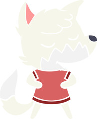 friendly flat color style cartoon fox