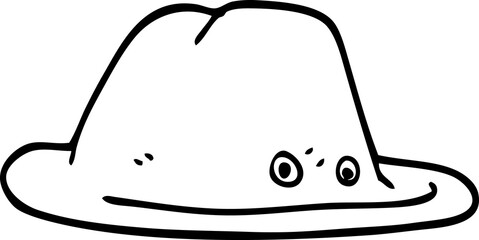 line drawing cartoon hat