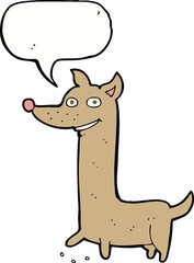 funny cartoon dog with speech bubble