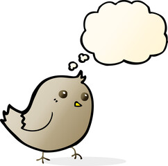 cartoon bird with thought bubble