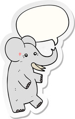 cartoon elephant with speech bubble sticker