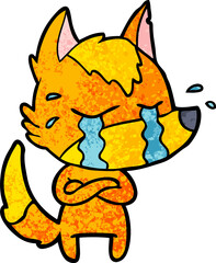 sad little fox cartoon character