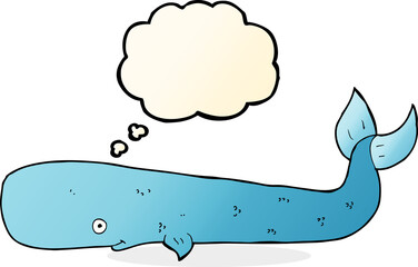 cartoon whale with thought bubble