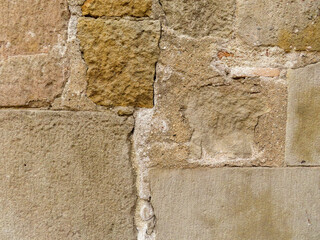 Textured stone sandstone surface wall. Close up image bricks	
