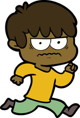 annoyed cartoon boy