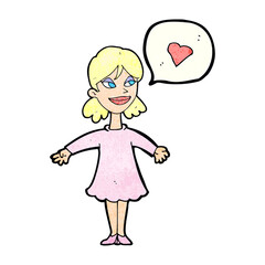 cartoon woman in love