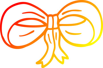 Obraz premium warm gradient line drawing of a cartoon tied bow