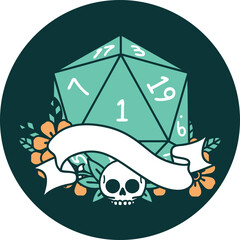 icon of natural one d20 dice roll
