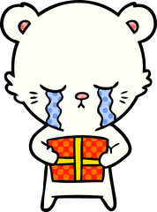 sad little polar bear cartoon