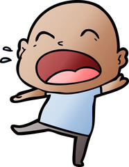 cartoon shouting bald man