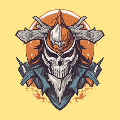 Skull with crossed bones. Vector illustration for t-shirt print