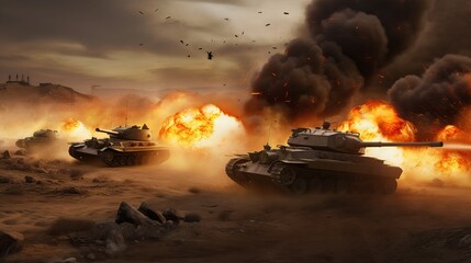 Formation of Tanks Advances Through Bombardment Generative AI	