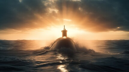 Victorious German Type II A Submarine Maritime Power - Generative AI	