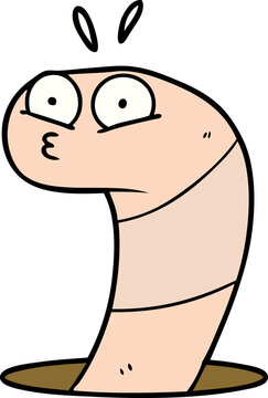 cartoon surprised worm