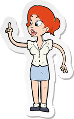 sticker of a cartoon woman with great idea