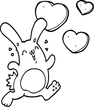 cartoon rabbit in love
