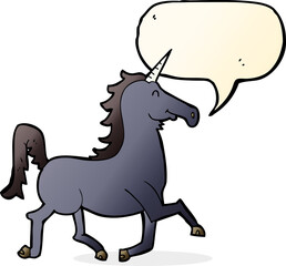 Obraz na płótnie Canvas cartoon unicorn with speech bubble