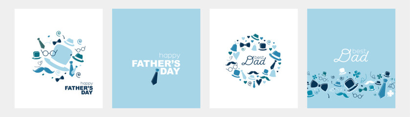 Father's Day card set. Modern minimal design.