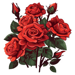 Cute bouquet vector of red roses