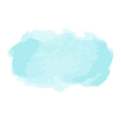 Blue watercolor brush isolate on white, PNG