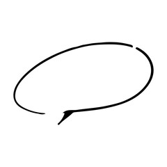 hand drawn speech bubbles set on transparent background. PNG