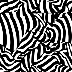 Vector Optical Illusion Black and White Seamless Pattern.  Mesmerizing vector optical illusions with black and white seamless patterns.