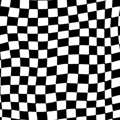 Vector Optical Illusion Black and White Seamless Pattern.  Mesmerizing vector optical illusions with black and white seamless patterns.