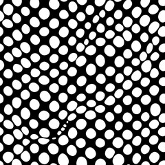 Vector Optical Illusion Black and White Seamless Pattern.  Mesmerizing vector optical illusions with black and white seamless patterns.